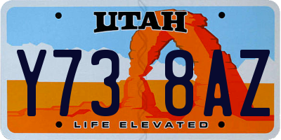 UT license plate Y738AZ