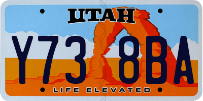 UT license plate Y738BA