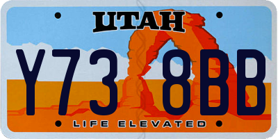 UT license plate Y738BB
