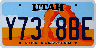 UT license plate Y738BE