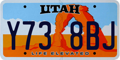 UT license plate Y738BJ