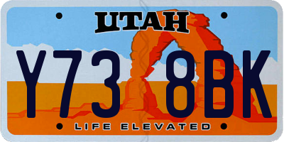 UT license plate Y738BK