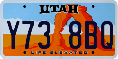 UT license plate Y738BQ