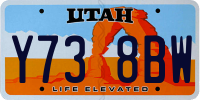 UT license plate Y738BW