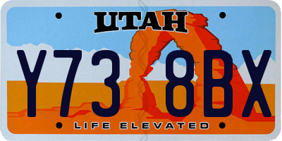 UT license plate Y738BX