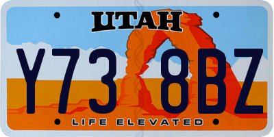 UT license plate Y738BZ
