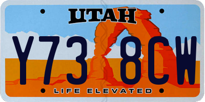 UT license plate Y738CW