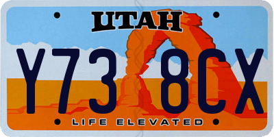 UT license plate Y738CX