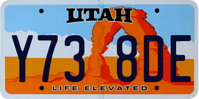 UT license plate Y738DE