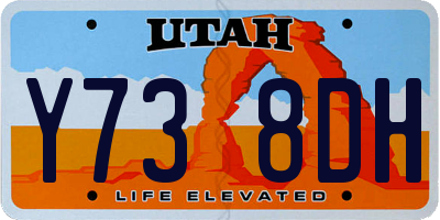 UT license plate Y738DH