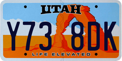 UT license plate Y738DK
