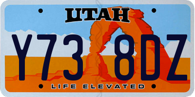 UT license plate Y738DZ