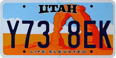 UT license plate Y738EK