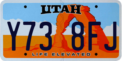 UT license plate Y738FJ