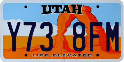 UT license plate Y738FM