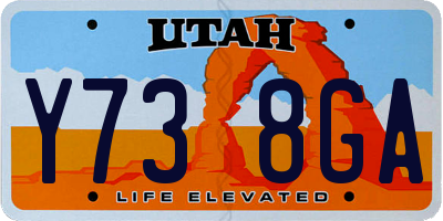 UT license plate Y738GA