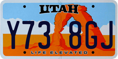 UT license plate Y738GJ
