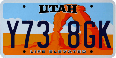 UT license plate Y738GK