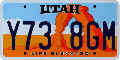 UT license plate Y738GM
