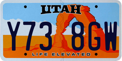UT license plate Y738GW