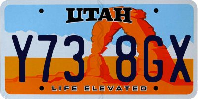 UT license plate Y738GX