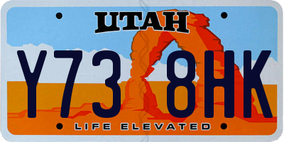 UT license plate Y738HK