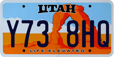 UT license plate Y738HQ