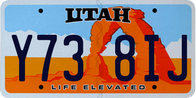 UT license plate Y738IJ