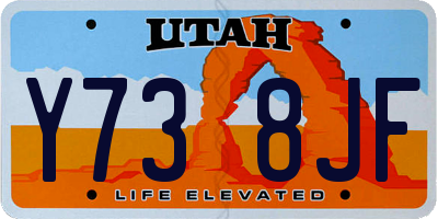 UT license plate Y738JF