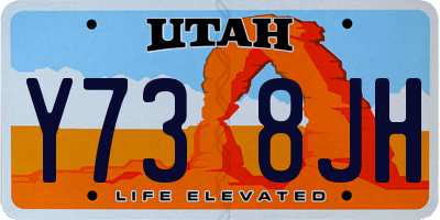 UT license plate Y738JH