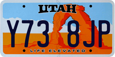UT license plate Y738JP