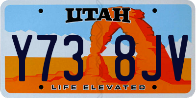 UT license plate Y738JV