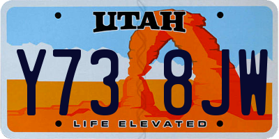 UT license plate Y738JW