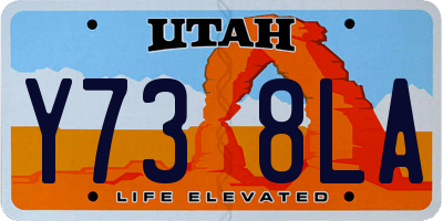 UT license plate Y738LA