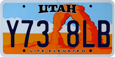 UT license plate Y738LB
