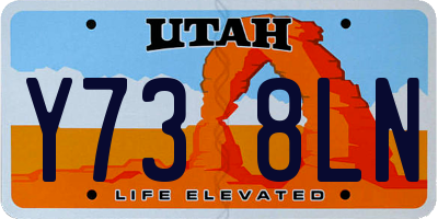 UT license plate Y738LN