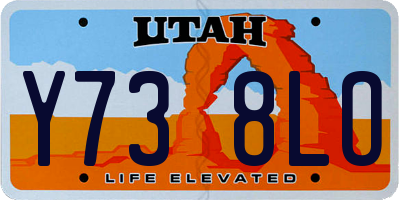 UT license plate Y738LO