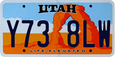 UT license plate Y738LW