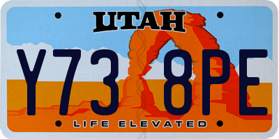 UT license plate Y738PE