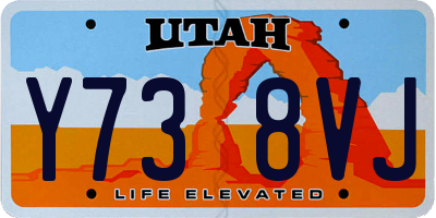 UT license plate Y738VJ