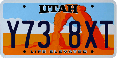 UT license plate Y738XT