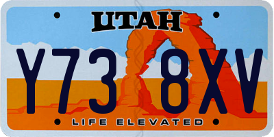 UT license plate Y738XV