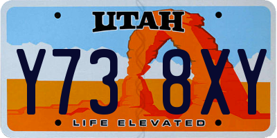 UT license plate Y738XY