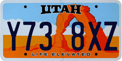 UT license plate Y738XZ