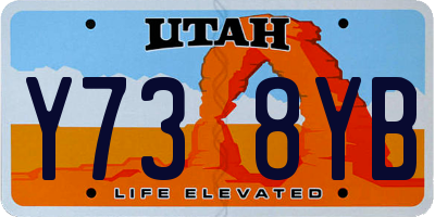 UT license plate Y738YB