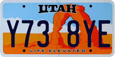 UT license plate Y738YE