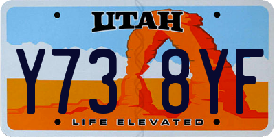 UT license plate Y738YF