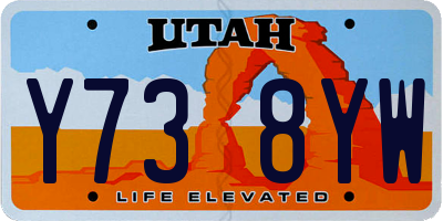 UT license plate Y738YW