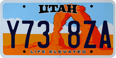UT license plate Y738ZA