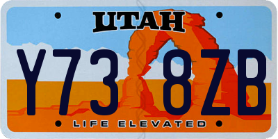 UT license plate Y738ZB